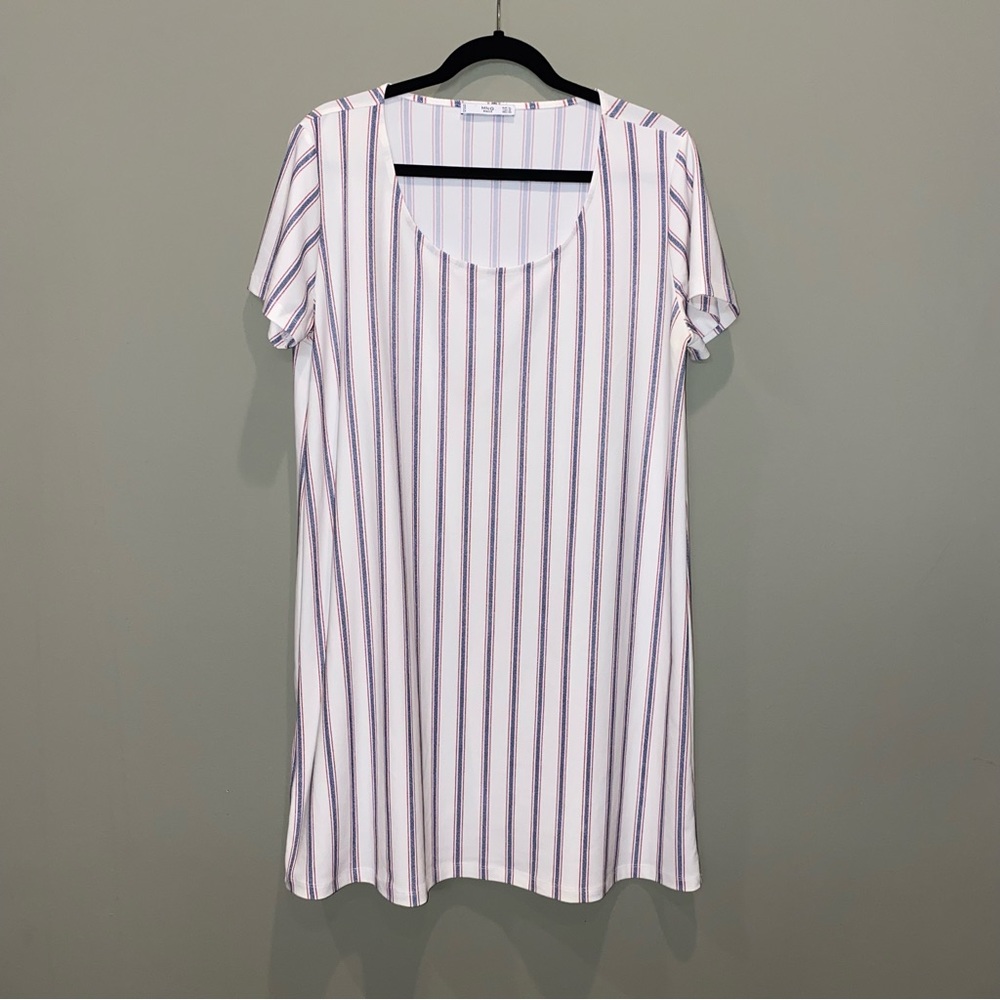 Mango Striped Shirt Dress - Size XL